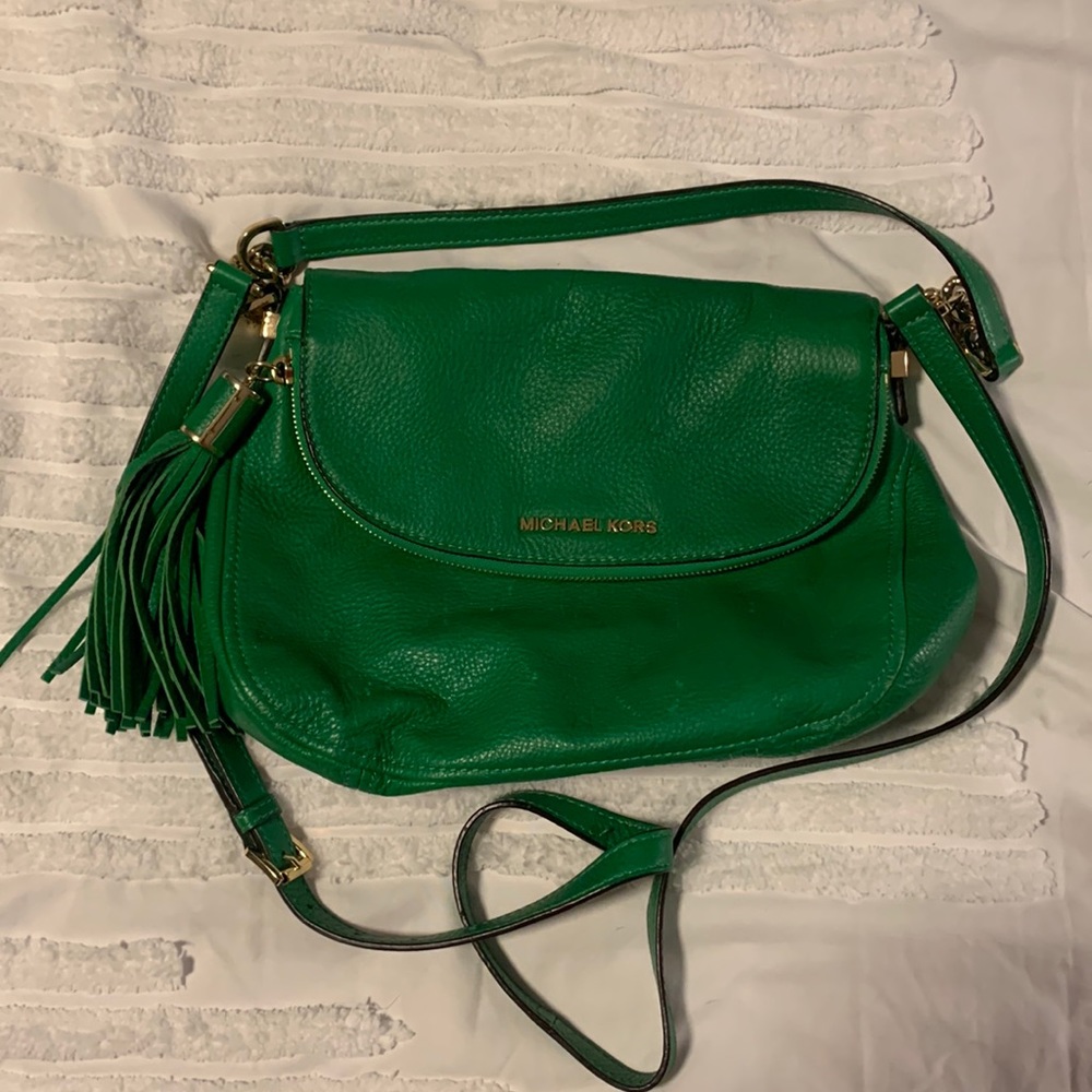 Green Michael Kors Hobo Crossbody